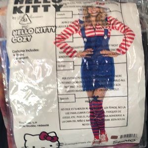 Hello Kitty Suspender Hoodie Jumper Blue White Red Costume by Sanrio Size Small